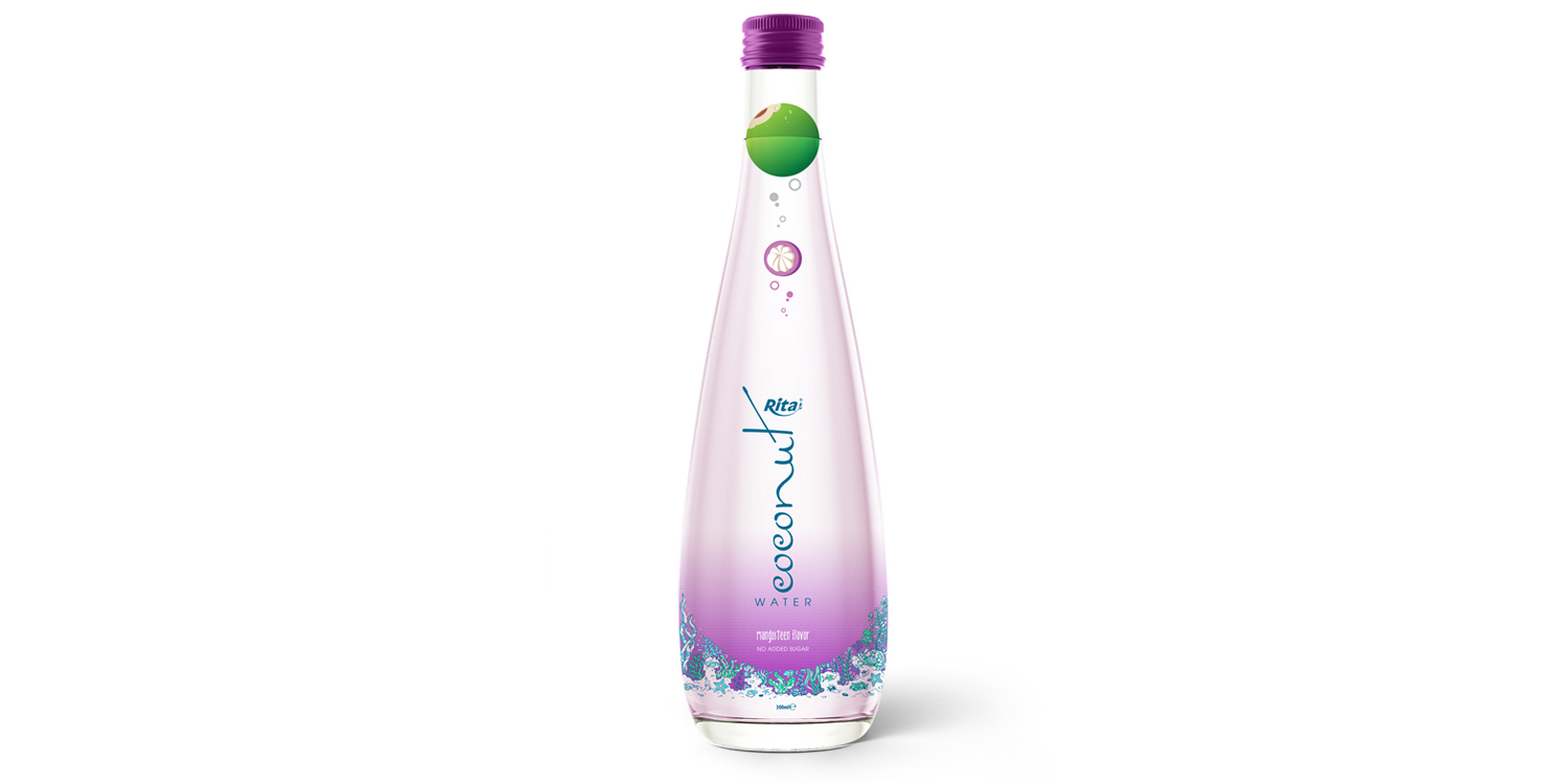 coconut water with mangosteen  glass bottle 300ml